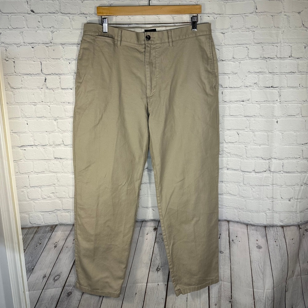 J.Crew Re-Imagined Mens Khaki Cotton Linen Blend Chino Pants 36x32 Tan